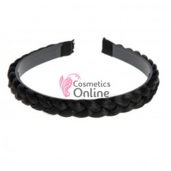 Bentita pentru par impletita spic din fibra sintetica ingusta BST010 Brunet